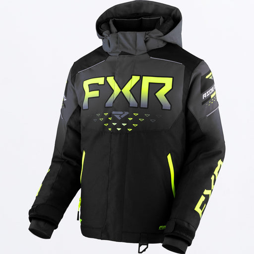 FXR Helium Youth Jacket in Black/Charcoal Fade/HiVis