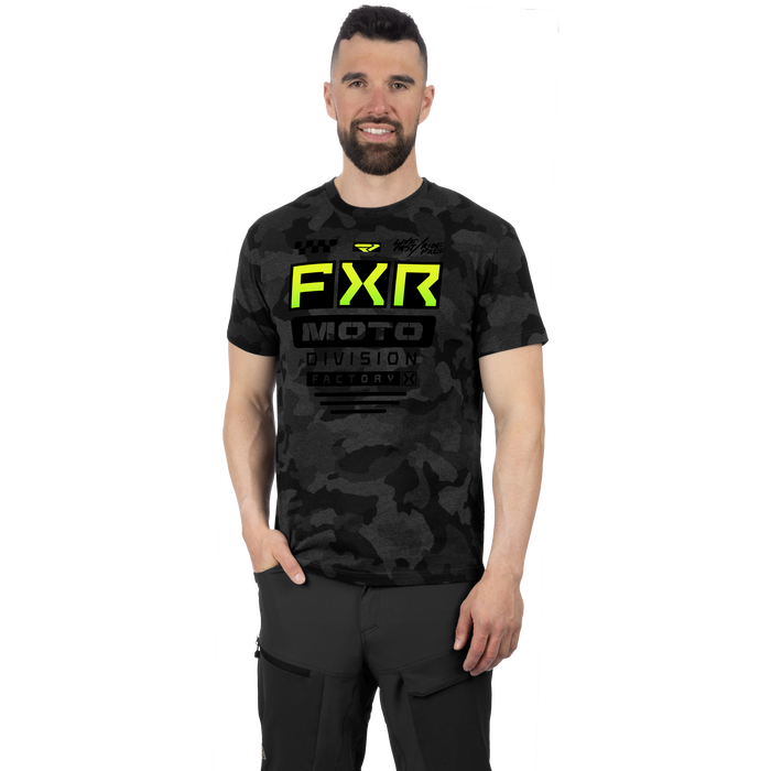 FXR Gladiator Premium T-shirt in Grey Camo/Glow Stick