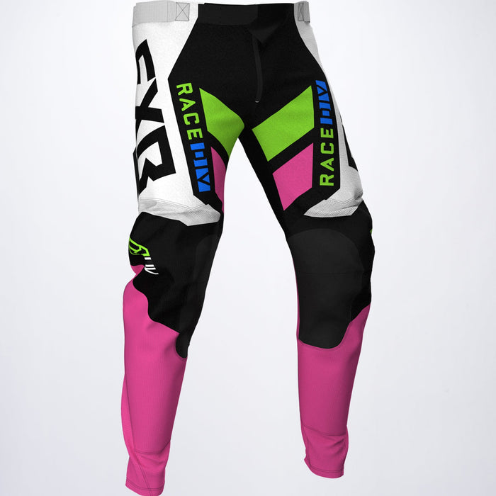 FXR Podium Pants in Black/White/Electric Pink/Lime/Blue - Front