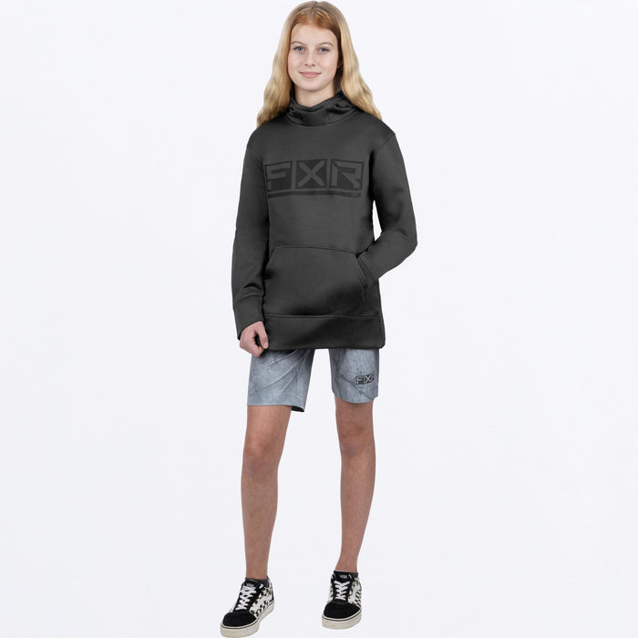 FXR Podium Tech Youth Pullover Hoodie in Neon Acid/Black