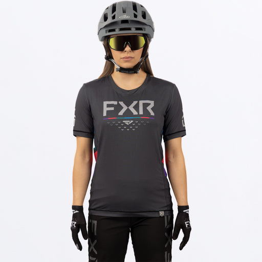 FXR Proflex UPF Women's Short Sleeve Jersey in Asphalt