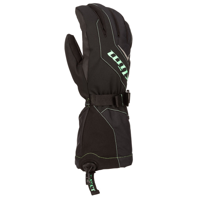 Klim Women's Ember Gauntlet Gloves in Black - Wintermint 2023