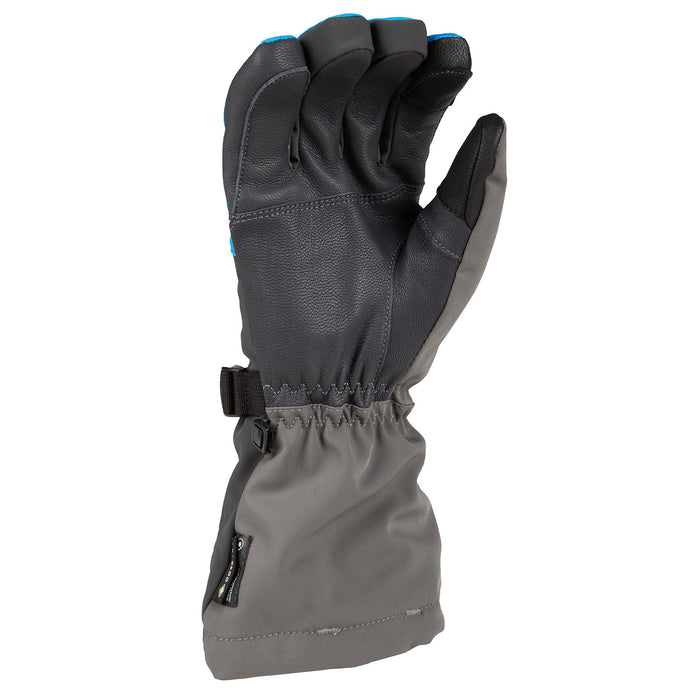 Klim Powerxross Gauntlet Glove in Asphalt - Electric Blue Lemonade