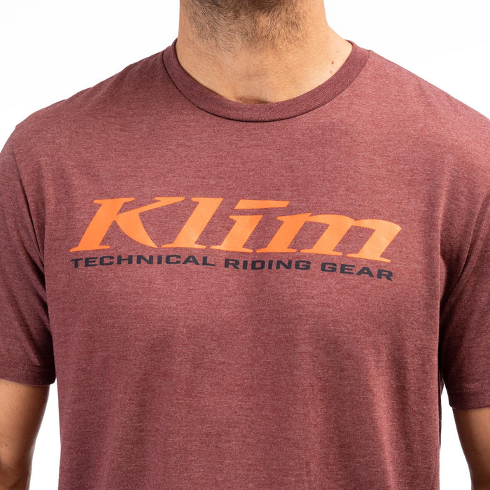 KLIM K Corp Short Sleeve Tees in Maroon Frost - Red Orange
