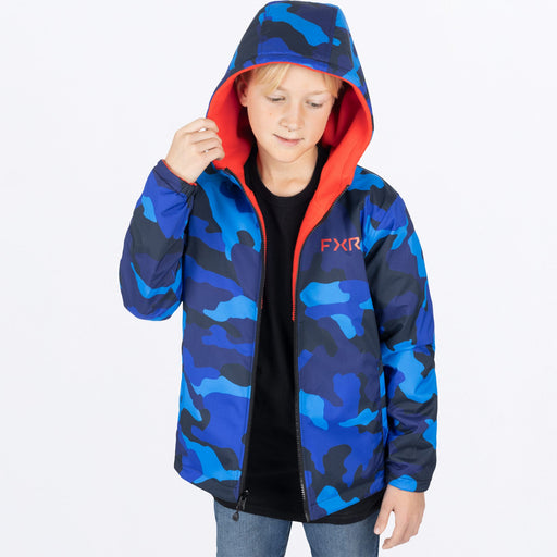 FXR Ride Reversible Jacket 2024 in Blue Camo/Red