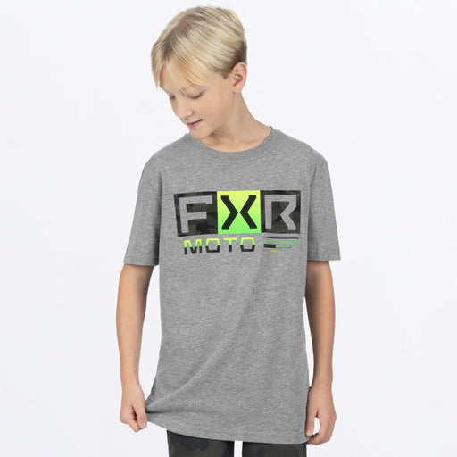 FXR Moto Premium T-shirt 2024 in Grey Heather/Army Camo