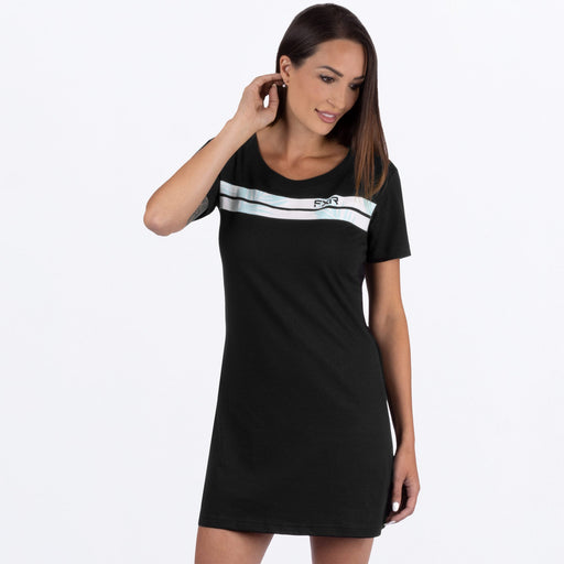 FXR Track Women's T-shirt Dress in Black/Palms