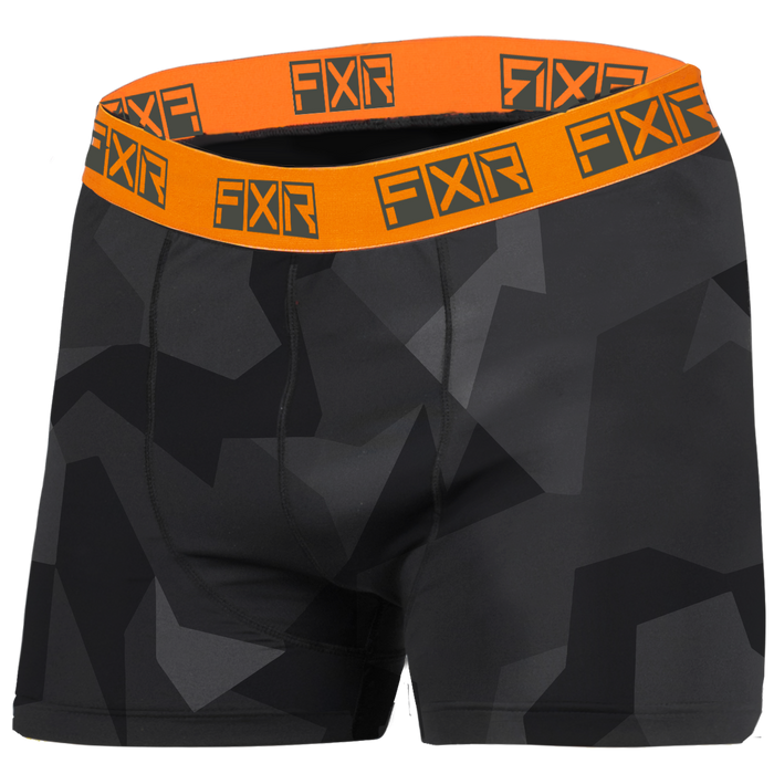 FXR Atmosphere Boxer Brief in Charcoal Camo/Orange