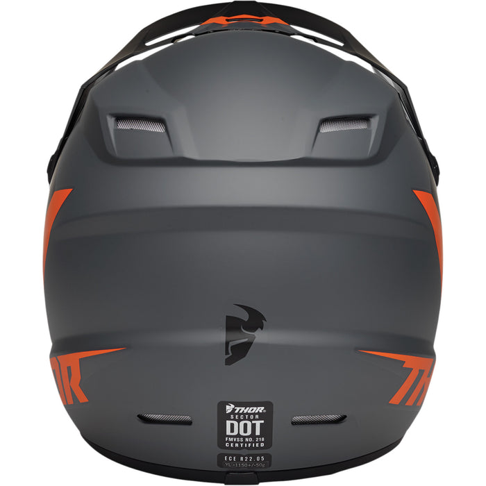 Thor Youth Sector Chev Helmet in Charcoal/Orange 2022