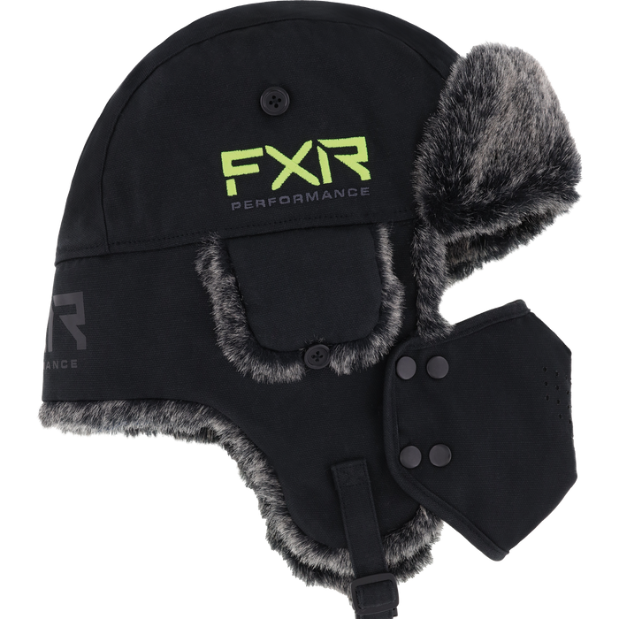 FXR Trapper Hat in Black/Hi Vis