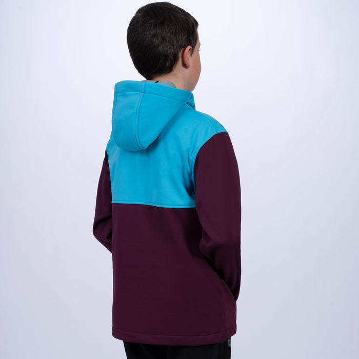 FXR Helium Softshell Youth Jacket in Plum/Sky Blue