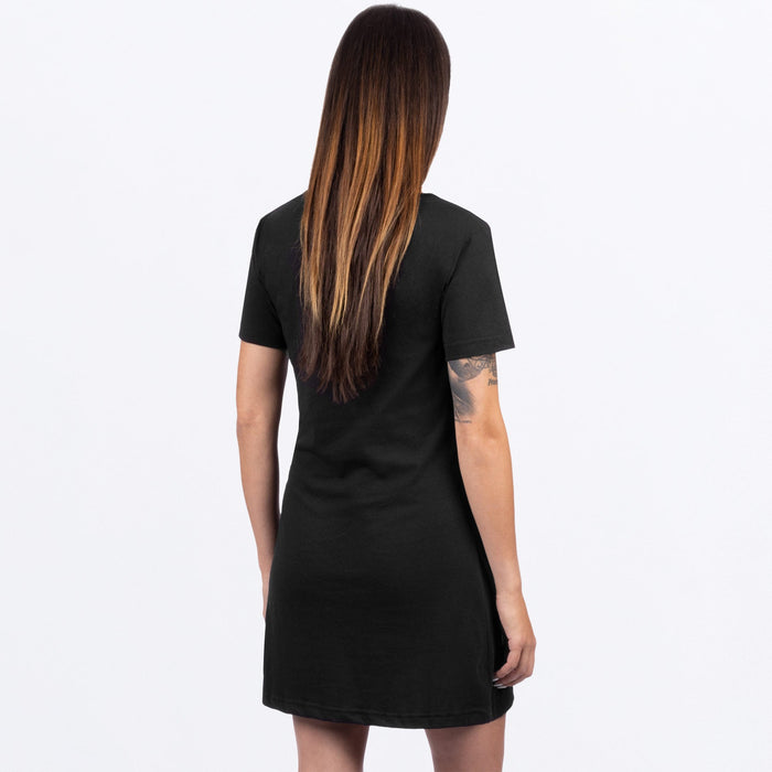 FXR Track Women's T-shirt Dress in Black/Palms