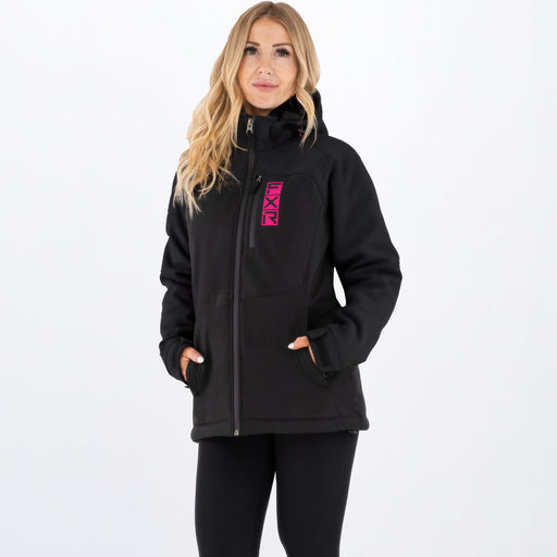 FXR Vertical Pro Ins Softshell Women's Jacket in Black/Elec Pink