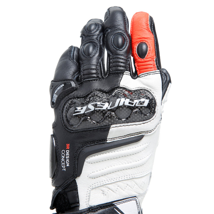 Dainese Carbon 4 Long Lady Leather Gloves in Black/White/Red