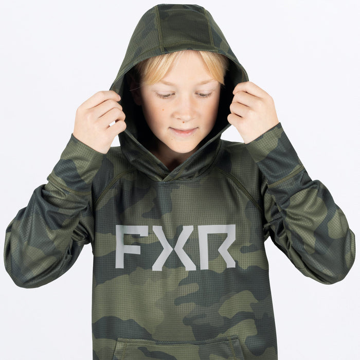 FXR Pilot UPF Pullover Hoodie 2024 in Army Camo