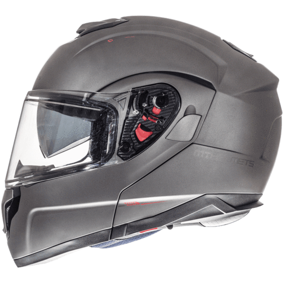 MT HELMETS ATOM SV Solid Helmets Motorcycle Helmets MT Helmets Matte Titanium XS 