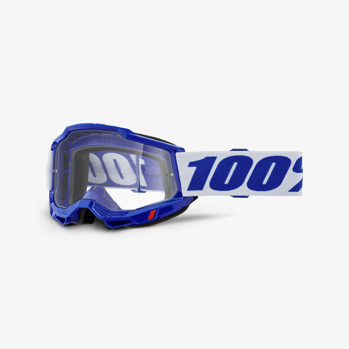 100 Accuri 2 Enduro Googles - Clear Lens in Blue/White - Blue/White