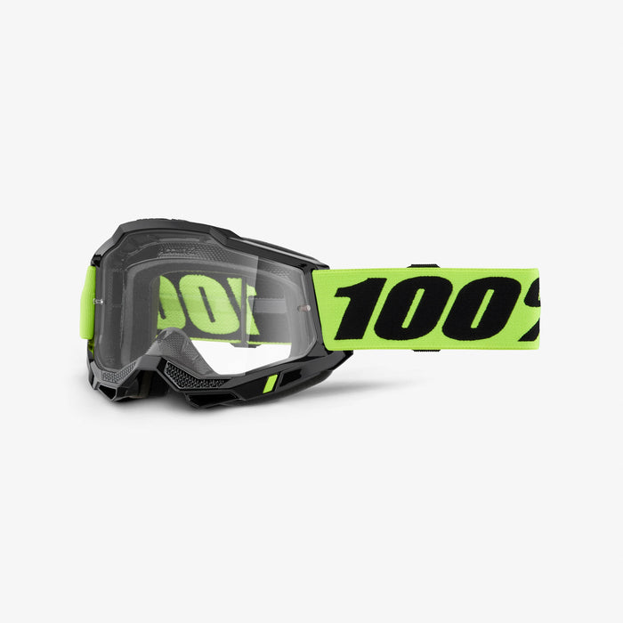 100 Accuri 2 Enduro Googles - Clear Lens in Neon Yellow - Neon Yellow/Black