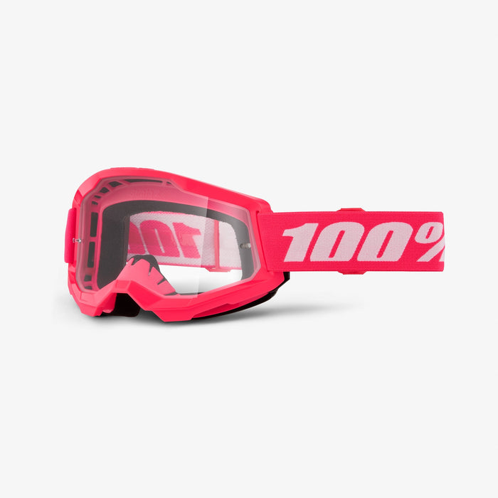 100% Strata 2 Youth Goggles - Clear Lens in Pink - Pink