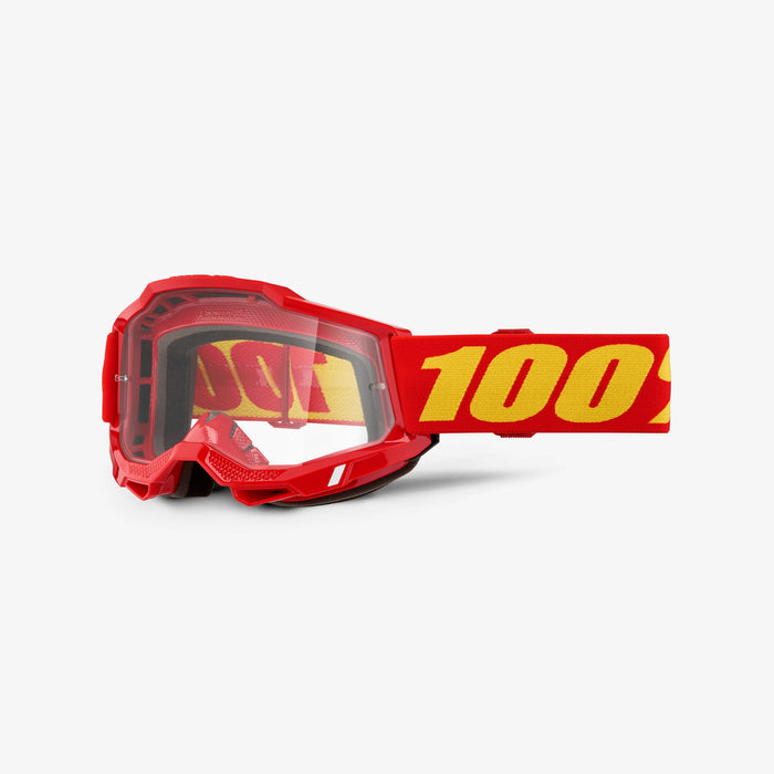 100 Accuri 2 Enduro Googles - Clear Lens in Red - Red/Yellow