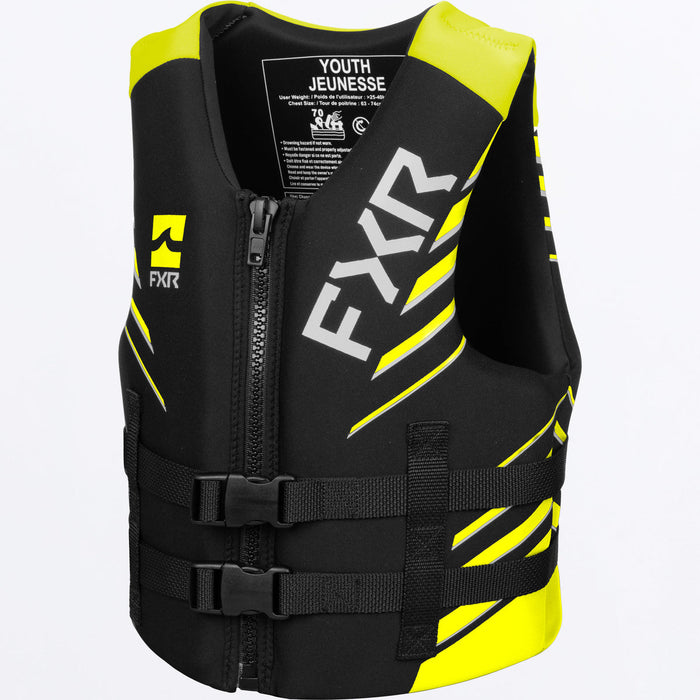 FXR PODIUM YOUTH LIFE JACKET 2025 in Black/HiVis