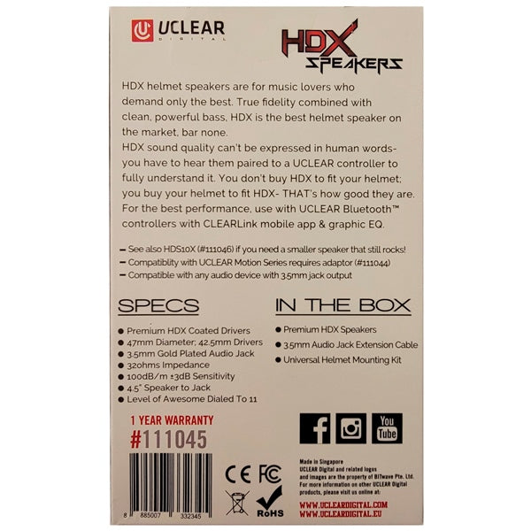 UCLEAR HDX SPEAKER SET - 47MM 2025