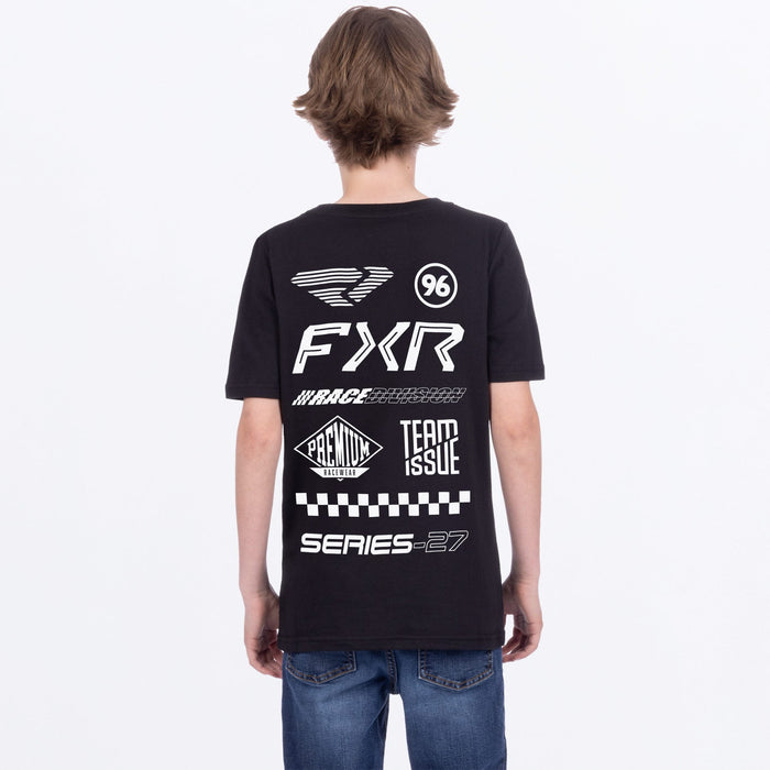FXR YOUTH PEDIDGREE PREMIUM T-SHIRT in Black/White