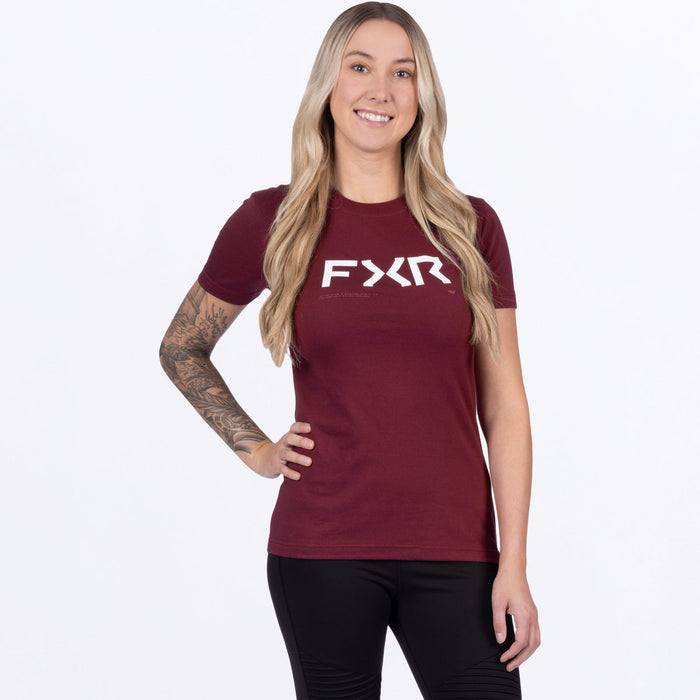 FXR HYDROGEN WOMEN'S PREMIUM T-SHIRT 2025 in Merlot