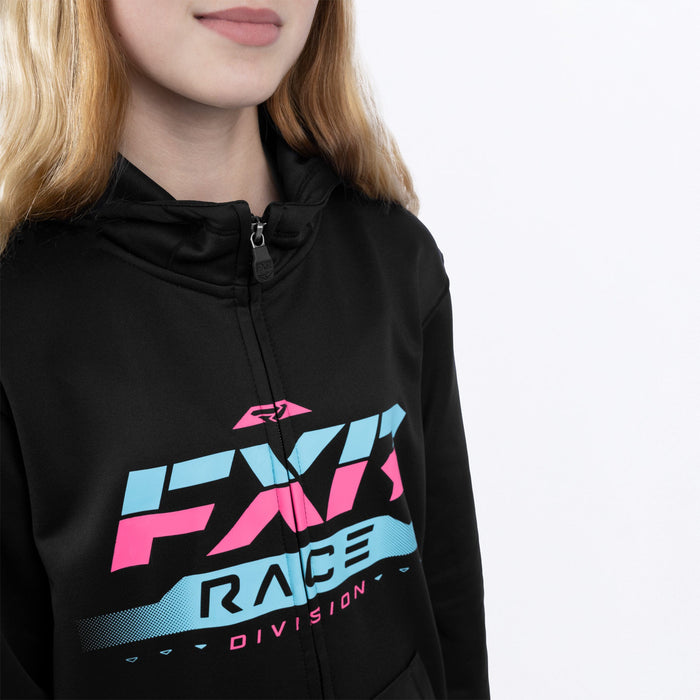 FXR Race Division Tech Youth Hoodie in Black/Anodized
