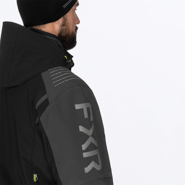 FXR VERTICAL MTX LITE MONOSUITS in Black/Asphalt/HiVis
