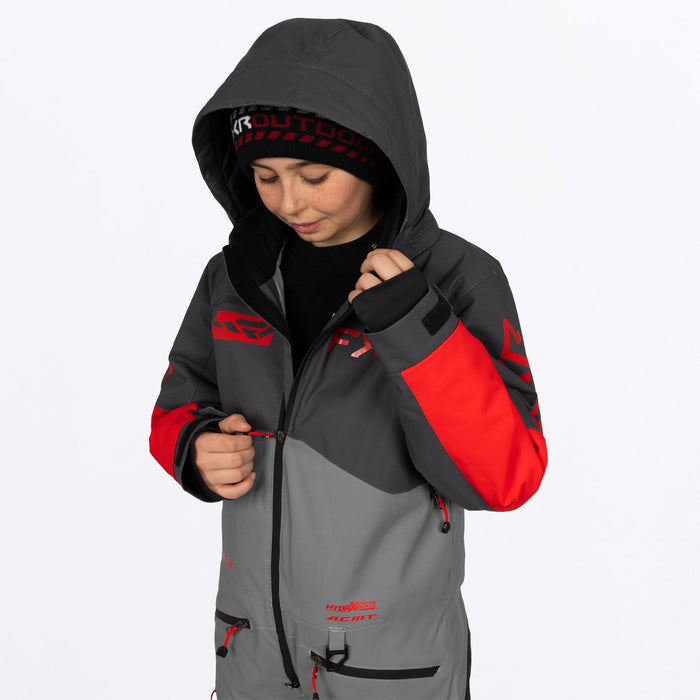 FXR Youth Vertical Monosuit in Ti/Asphalt/Red