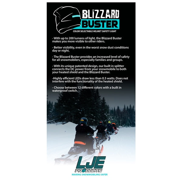 LJE PRODUCTS COLOR-SELECTABLE BLIZZARD BUSTER HELMET SAFETY LIGHT - Selectable Blizzard Buster Light
