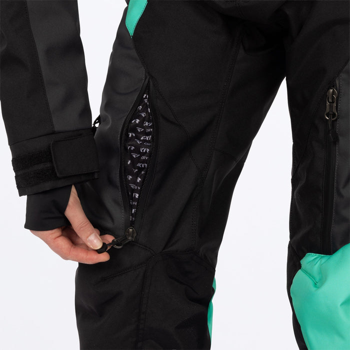 FXR COLD CROSS CX LITE MONOSUIT in Black/Asphalt/Mint
