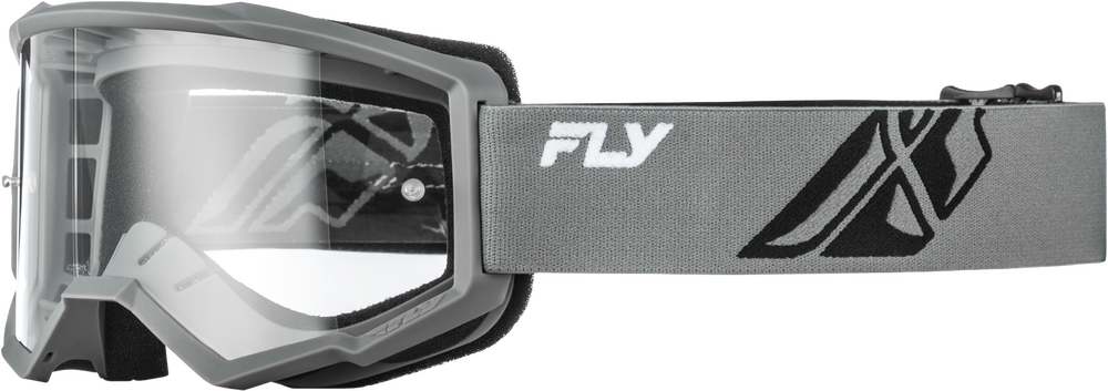 FLY RACING FOCUS GOGGLES - YOUTH 2026 in Grey/Black w/ Clear Lens