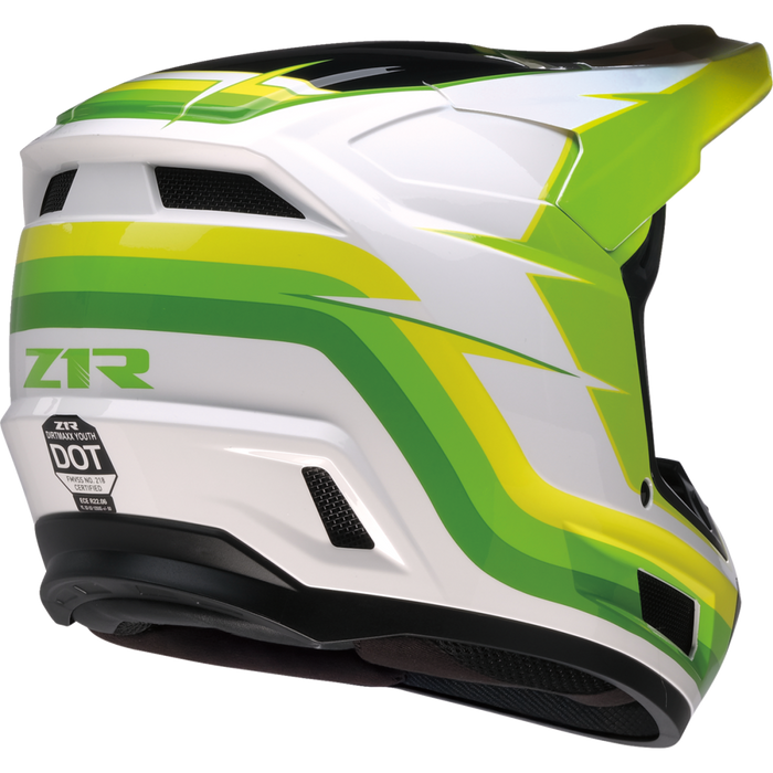 Z1R DIRT MAX VORTEX YOUTH HELMET 2026 in White/Green