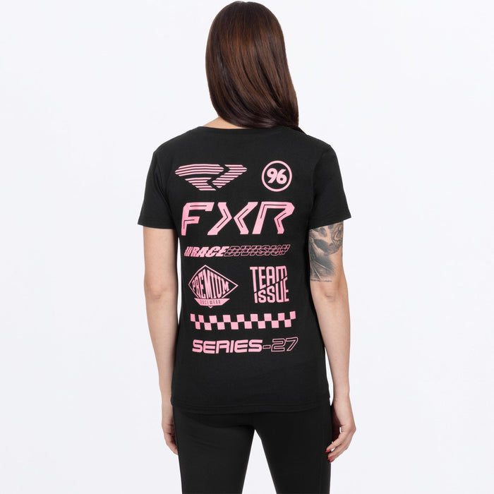 FXR WOMEN'S PEDIGREE PREMIUM T-SHIRT in Black/Dusty Rose