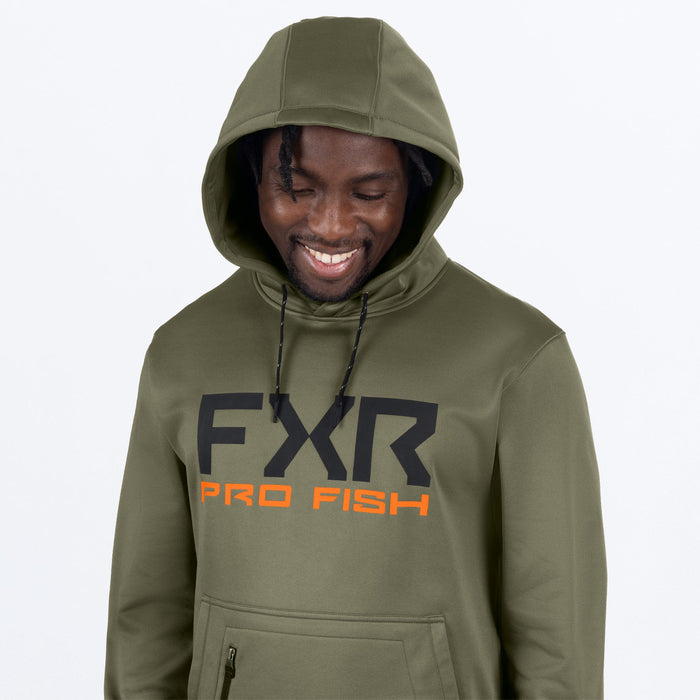 FXR PRO FISH TECH PULLOVER HOODIE 2025 - Moss/Orange