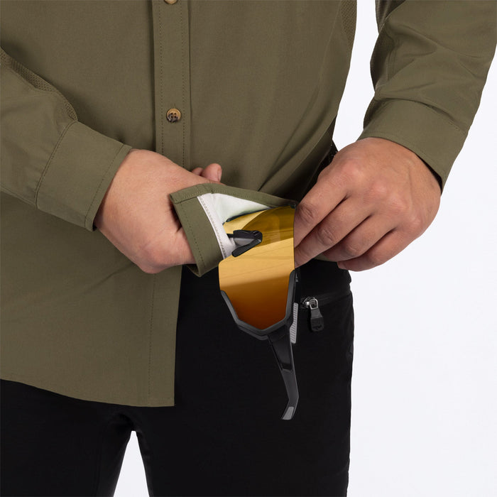 FXR BREEZE PERFORMANCE UPF LONGSLEEVE SHIRT in Moss/Army