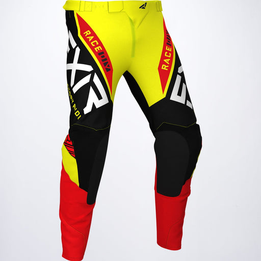 FXR Revo Youth Pants in Yellow/Black/Red -Front