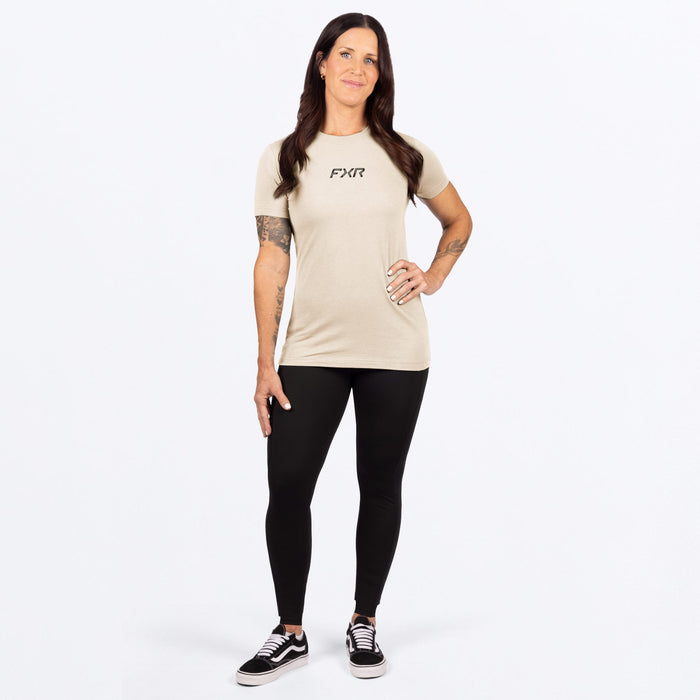 FXR WOMEN'S PEDIGREE PREMIUM T-SHIRT in Sand/Black