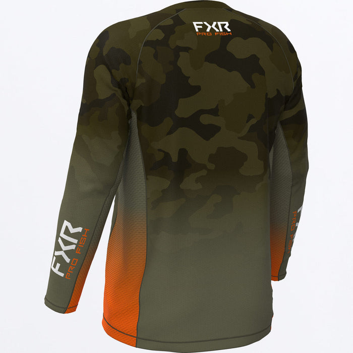 FXR  DERBY CAMO AIR UPF LONGSLEEVE 2025 in Army Camo/Orange