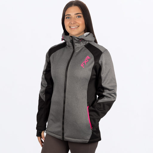 FXR Pulse Softshell Women's Jacket in Grey Heather/Raspberry