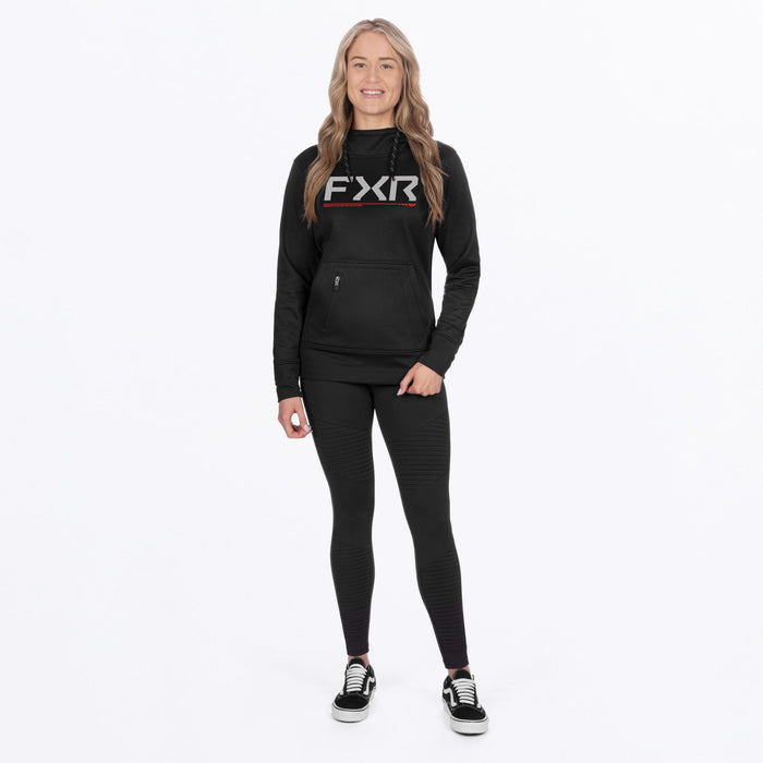 FXR WOMEN'S HYDROGEN TECH PULLOVER HOODIE in Black/Red