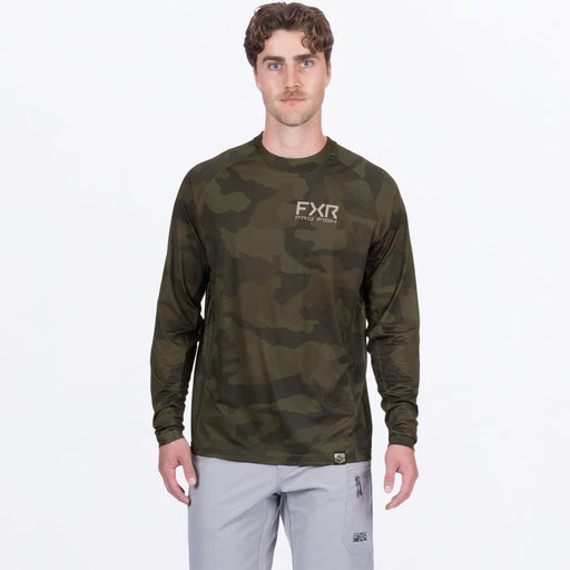 FXR  BIG TREBLE AIR UPF LONGSLEEVE 2025 in Army Camo Bass