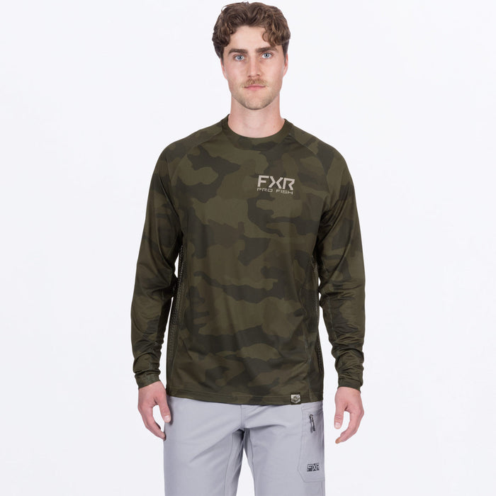 FXR  BIG TREBLE AIR UPF LONGSLEEVE 2025 in Army Camo Bass