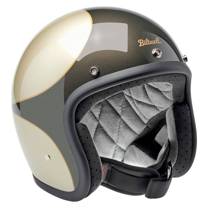 BILTWELL BONANZA METALLIC SCALLOP HELMET 2026  - Metallic Charcoal/Champagne Scallop