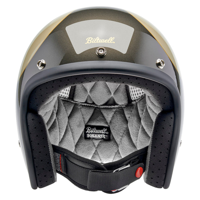 BILTWELL BONANZA METALLIC SCALLOP HELMET 2026  - Metallic Charcoal/Champagne Scallop
