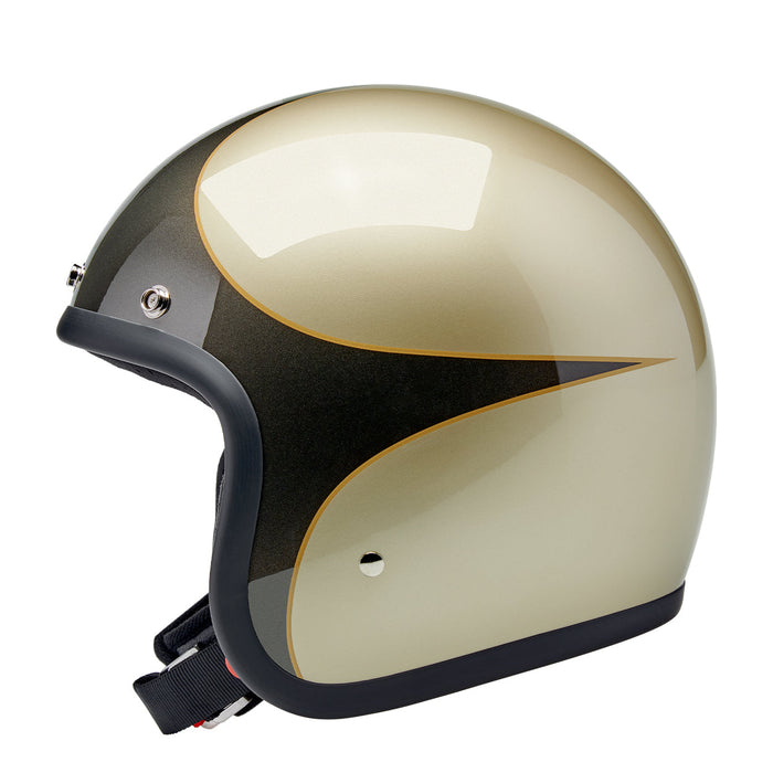 BILTWELL BONANZA METALLIC SCALLOP HELMET 2026  - Metallic Charcoal/Champagne Scallop