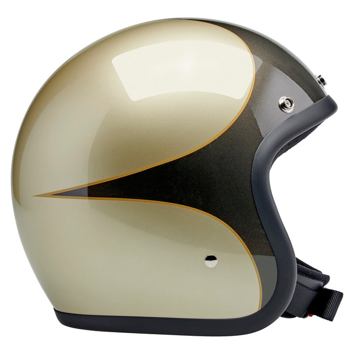 BILTWELL BONANZA METALLIC SCALLOP HELMET 2026  - Metallic Charcoal/Champagne Scallop