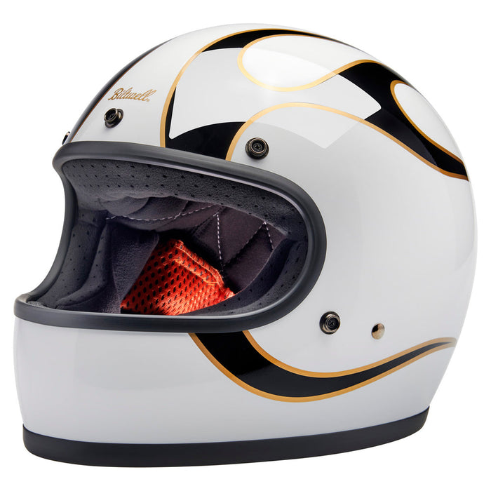 BILTWELLGringo Flame Helmet 2025 in White/Black Flame